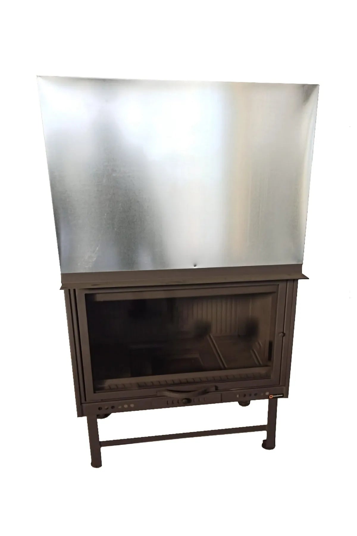 Erhöhte Kaminkammer aus Stahl, flach, 130 Lux