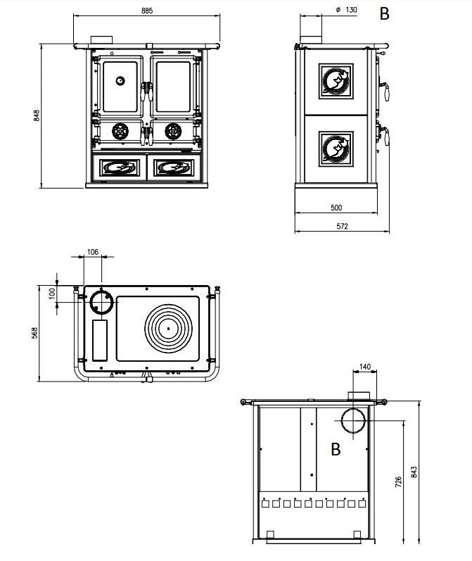 LA NORDICA Rosetta BII Kuzine Soba (Kırmızı)