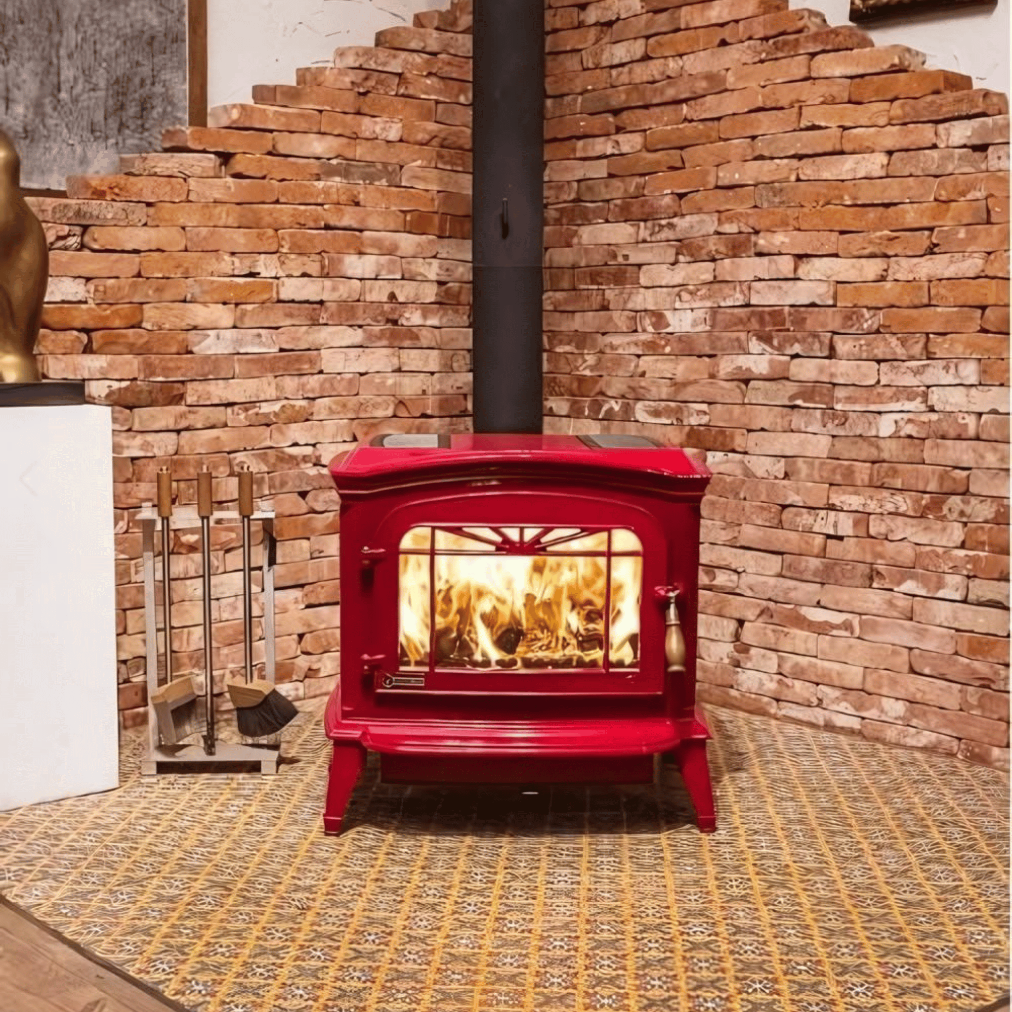 Invicta Bradford Döküm Odun Sobası Kırmızı 9173-47